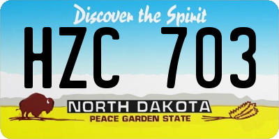 ND license plate HZC703