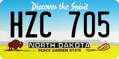 ND license plate HZC705