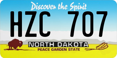 ND license plate HZC707