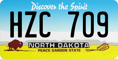 ND license plate HZC709