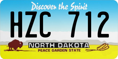 ND license plate HZC712