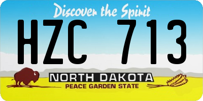 ND license plate HZC713
