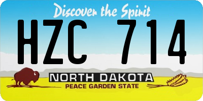 ND license plate HZC714