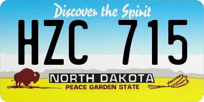 ND license plate HZC715