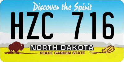 ND license plate HZC716