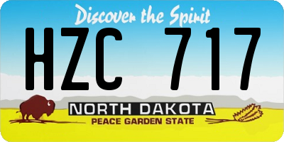 ND license plate HZC717