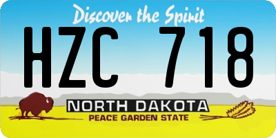 ND license plate HZC718