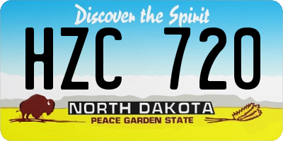 ND license plate HZC720