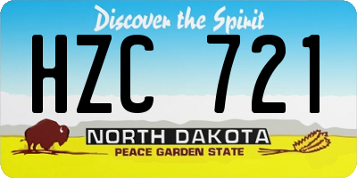 ND license plate HZC721
