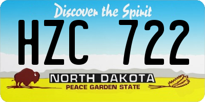 ND license plate HZC722