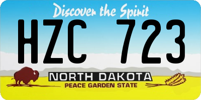 ND license plate HZC723