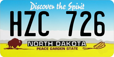 ND license plate HZC726