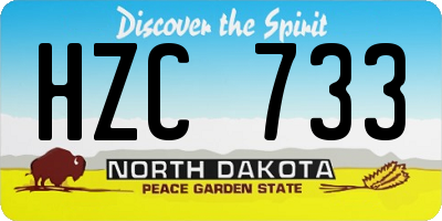 ND license plate HZC733