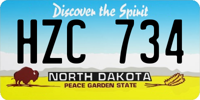 ND license plate HZC734