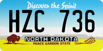 ND license plate HZC736