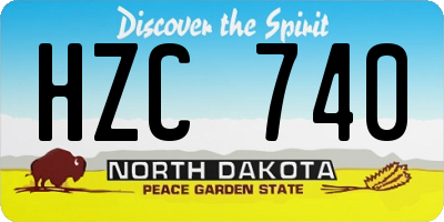 ND license plate HZC740