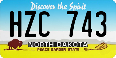 ND license plate HZC743
