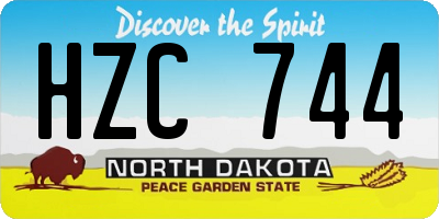 ND license plate HZC744