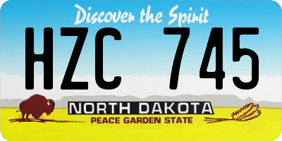 ND license plate HZC745