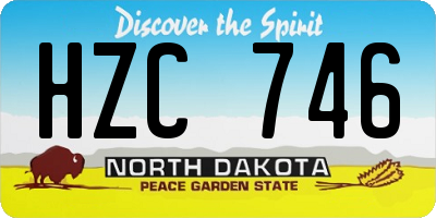 ND license plate HZC746