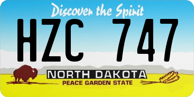 ND license plate HZC747