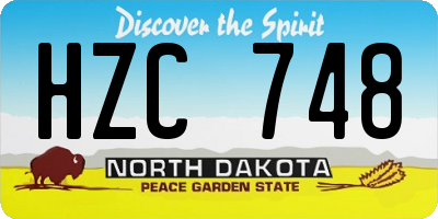 ND license plate HZC748