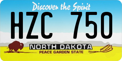 ND license plate HZC750