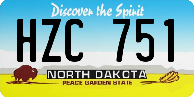 ND license plate HZC751