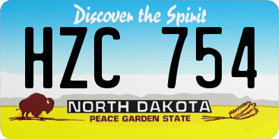 ND license plate HZC754