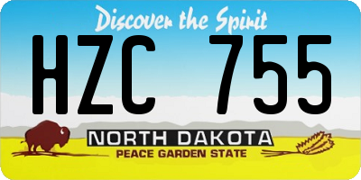 ND license plate HZC755