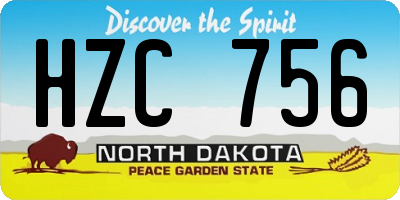 ND license plate HZC756