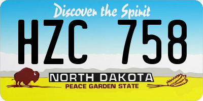 ND license plate HZC758