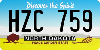 ND license plate HZC759