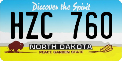 ND license plate HZC760