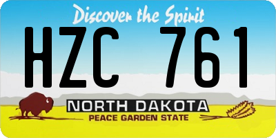 ND license plate HZC761