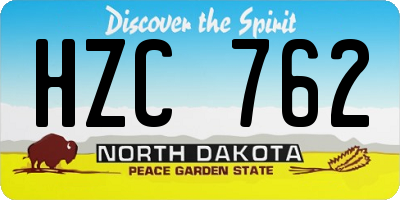 ND license plate HZC762