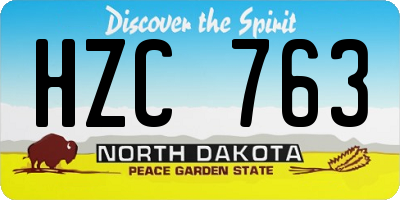 ND license plate HZC763
