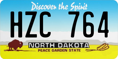 ND license plate HZC764