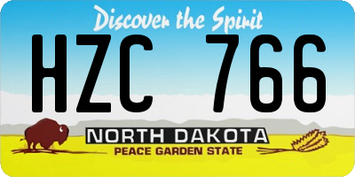ND license plate HZC766