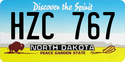 ND license plate HZC767