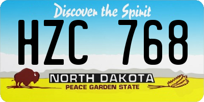 ND license plate HZC768