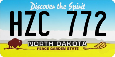 ND license plate HZC772