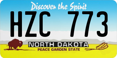 ND license plate HZC773