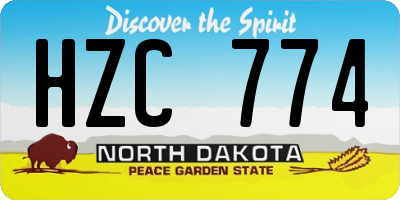 ND license plate HZC774