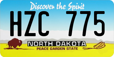 ND license plate HZC775