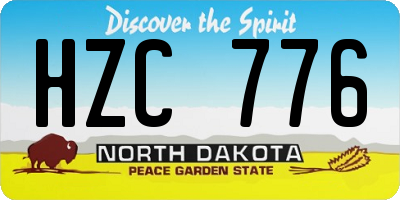 ND license plate HZC776