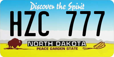 ND license plate HZC777