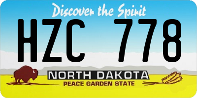 ND license plate HZC778