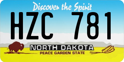 ND license plate HZC781