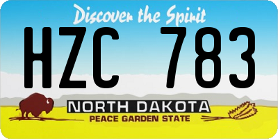 ND license plate HZC783
